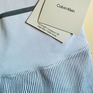 Calvin Klein Blue and White Striped High Rise Pants